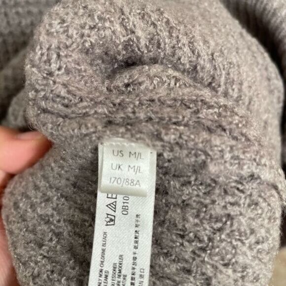 Free People C.O.Z.Y. Long Stretchy Oversized Tunic Sweater Gray Purple M/L NWT - Picture 6 of 10